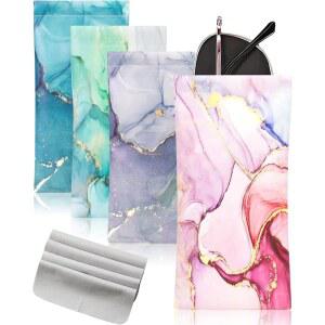 첫 번째 젤 4개 스퀴즈 탑 선글라스 케이스, 부드러운 가죽 안경 케이스 휴대용 파우치