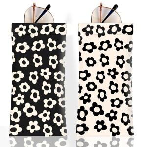 아니카시 2Pcs 선글라스 안경 케이스 부드러운 PU 가죽과 청소용 천 귀여운 파우치 가방 남성 여성용