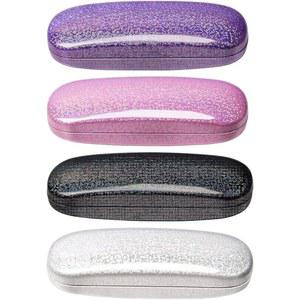 ZONLY 안경 케이스, (4피스) 남녀 공용 하드 쉘 케이스 보호 유리