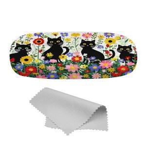 카브레체 안경 케이스 하드쉘 휴대용 홀더 박스 청소복 포함 여성 남성 귀여운