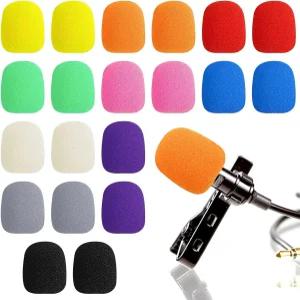 AUGSHY 20팩 미니 폼 마이크 커버 소음 감소를 위한 윈드스크린 헤드셋 소형 보호 스튜디오 녹음 액세서리