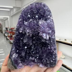 919g 11.8cm 천연 우루과이 드림 자수정 석영 크리스탈 클러스터 스탠드