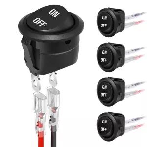 XINYIELE 12볼트 원형 로커 스위치 켜짐 DC 토글 2핀 SPST 버튼 6A/250V 10A/125V AC 소형 전기 차량용