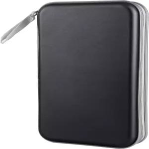 시벳 CD 케이스 DVD 홀더 96 용량 하드 플라스틱 디스크 보관용 바인더 지갑 블랙