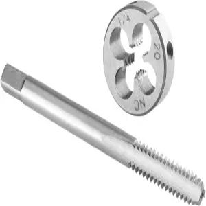 버킷 1/4 -20 UNC 탭 앤 다이 세트 왼손 x 20 머신 스레드 라운드