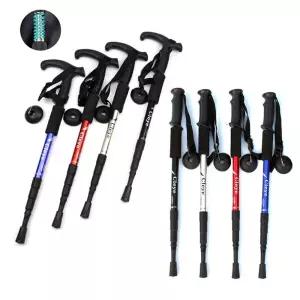 클라이 두랄루민 스프링내장 4단 등산스틱 등산용품 등산모자