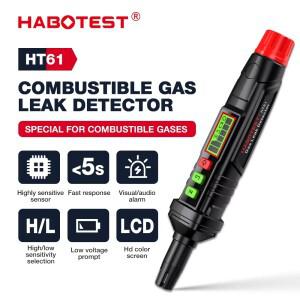 HABOTEST 가청 및 시각 경보 기능이 있는 천연 가스 감지기, 휴대용 스니퍼, 가연성 누출 위치 찾기, HT61