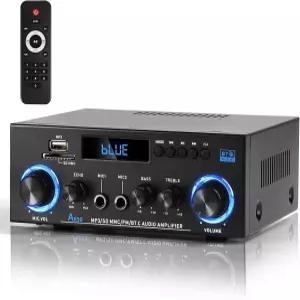 Jogoep AK50 홈 오디오 앰프 블루투스 5.0이 탑재된 400W 2.0 채널 스테레오 수신기 액티브 서브우퍼 출력