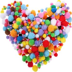 다양한 크기의 공예품 폼폼 300개 컬러 10mm-25mm 색상의 고탄성 미니 부드럽고 푹신한 예술 및 DIY 재료