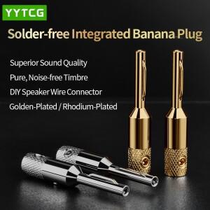 YYTCG- 커넥터 부식 방지 바나나 플러그, 오디오, 앰프, 스피커, 케이블 잭, 4개
