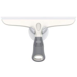 창문, 유리, 샤워 도어, 자동차 앞유리, 헤비 듀티 창문 스크러버용 다목적 실리콘 스퀴지, 흡입 후크, 10인치, 화이트 & 그레이, 1팩 포함