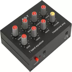 EQ-7 오디오 신호 헤드셋 증폭기 7밴드 차량용 이퀄라이저 3.5mm 인터페이스의 듀얼 채널 사운드 헤드폰