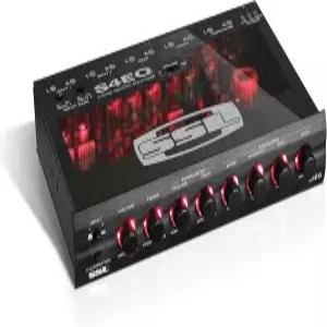 사운드 스톰 래버러토리스 S4EQ 4밴드 프리앰프 카 오디오 스테레오 이퀄라이저 - 골드 도금 전면/후면 및