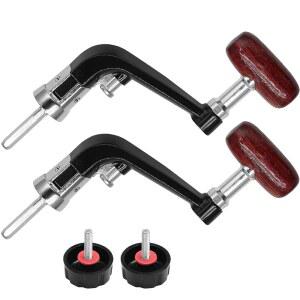 바이브도르 2PCS 낚시 손잡이 회전 교체 갈색 나무