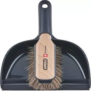 수페리오 핸드헬드 컴포트 그립 더스트팬 및 브러시 세트 - 스위스 천연 말털 포함된 핸드 브룸