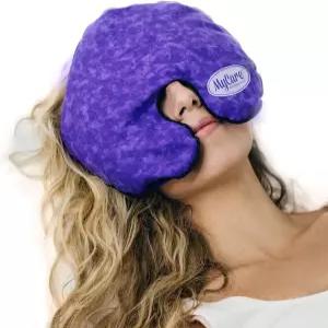 세안 가능한 커버 포함 마스크 세탁 온열 냉찜질 요법 편두통 긴장 스트레스 두통 및 이완을 위한 자연