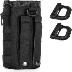 업그레이드된 스포츠 물병 파우치 백 전술 드로스트링 몰 홀더 여행용 메쉬 가방 수분 공급 캐리어