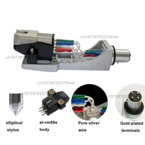 오디오 테크니카 턴테이블 액세서리용 타원형 AT-VM95SP 무빙 마그넷 스테레오 카트리지 스타일러스 헤드쉘