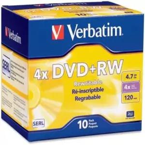 일반 버바팀 DataLifePlus 94839 DVD 재작성 미디어 - DVD+RW 4배 4.70GB 10팩 슬림 케이스 최대 녹음 시간
