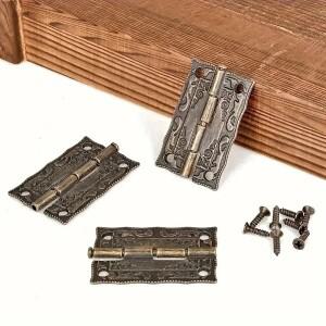 100개팩 앤티크 브론즈 힌지 캐비닛 도어 서랍 장식용 빈티지 보석함 가구 하드웨어용