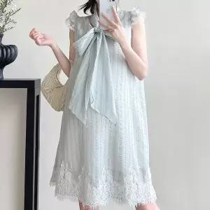 맘콩 임산부원피스 여름임 임산부 임부복 리본임부복