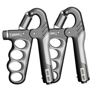 오트리 그립 근력 트레이너, 5-100KG (11-220 LB) 조절 가능한 저항 팔뚝 그립퍼 강화기, 카운터, 손 손목 운동 기구 포함 가정/사무실 체육관