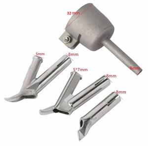 4개 뜨거운 공기 용접 토치 피팅 노즐 스테인레스 스틸 삼각형 고정 포인트 원형