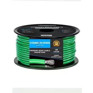 18 게이지 기본 보트 케이블 - 18피트 해상 등급 와이어 통조림 무산소 구리 자동차 스피커 캠핑카 및