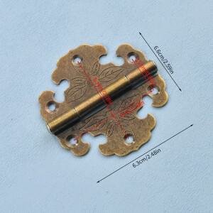 구리 골동품 철 시트 경첩 오래된 스타일 외부 옷장 녹나무 상자 가구 청동