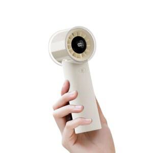 더텍 휴대용 선풍기 충전식, 미니 휴대용 선풍기, 3000mAh 배터리, 5가지 속도 설정, 실시간 디스플레이 전기, 사무실, 실외, 선물용 USB 충전식 접이식 개인용 선풍기 -화이트