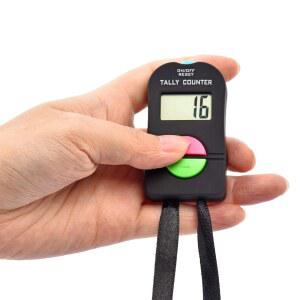 원이치 전자 계산대 /핸들드 번호 클릭기(랜야드 포함), 4-디지털, 디스크 골프 / 야구장 버스 드라이버 물고기 크로셰 로우 카운트(1팩)