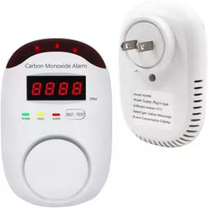 WESHLGD 플러그인형 일산화탄소 경보 LED 디지털 디스플레이가 장착된 감지 모니터 및 가정/주방용 음성