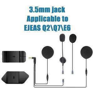 EJEAS Q7 Q2 E6 바이크 오토바이 헬멧 인터콤 용 장착 클립 양면 테이프베이스가있는 3.5MM 잭 2 In1 이어