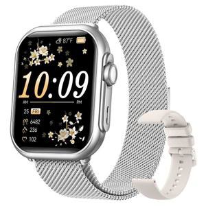 eAj 1.83인치 HD 스마트 워치, 30일 배터리 수명, 수면/심박수 /SpO2 / 모니터, 통화/메시지/알림, 5ATM 110 이상 스포츠 모드 피트니스 트래커 워치, 여성 및 남성용 / 안드로이드 및