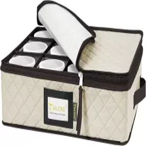 베일린 중국 저장 용기 튼튼한 퀼트 와인잔 보관함 휴대용 손잡이가 있는 접시 정리함 컵 머그잔 및