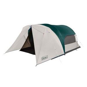 차단된 현관이 있는 콜먼 캐빈 캠핑 텐트 4/6인용 방풍 텐트, 밀폐된 차단된 현관 옵션 포함, 레인플라이 캐리백 추가 보관 및 10분 설정 포함