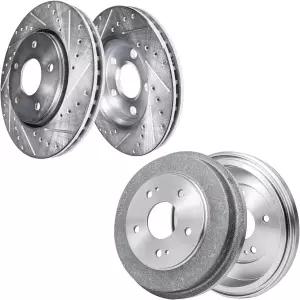 디트로이트 액슬 - 1997-2001 혼다 CR-V 프론트 드릴링 및 슬롯형 브레이크 로터 드럼 1998 1999 2000 CRV