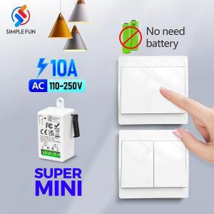 미니 무선 원격 제어 전등 스위치 110V 220V 230V 배터리 필요 없음 자체 전원 벽 키네틱