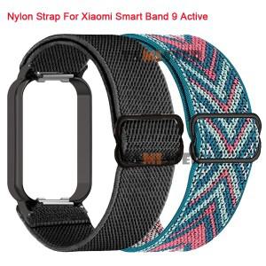 샤오미호환 스마트 밴드 9 용 스트랩 Redmi Band 3 활성 손목 탄성 나일론 루프 팔찌 시계 Correa 액세서리