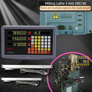 DRO 디지털 판독 세트  밀링 선반 터닝 기계용 선형 체중계 인코더 센서  3 축  70-1020mm  0.005mm