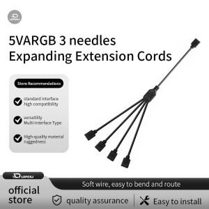 LD피스J RGB 3PIN 5V 1 to 2/3/4/5 연장 케이블 싱크 마더보드 12V 컴퓨터 하드웨어용