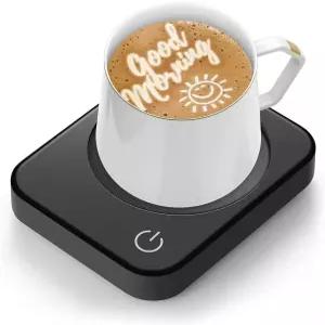 안방린 커피 머그잔 워머 책상용 스마트 컵 3가지 온도 조절 및 자동 차단 난방용 전기 차 음료 캔들 블랙