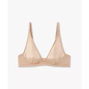 매장정품 EMPORIO ARMANI UNDERWEAR 엠포리오 아르마니 언더웨어 여성 로고 패턴 메쉬 트라이앵글 브라_오