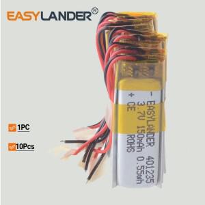 401235 MP3 블루투스 헤드셋 dvr 소형 스피커용 3.7V 150mAh 충전식 리튬 이온 폴리머 배터리 381235