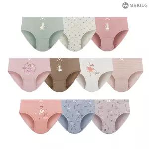 ETC 아동 무형광 순면 여아삼각팬티 10종세트 MKGP_006set