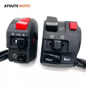 22mm 오토바이 스위치 경적 버튼 회전 신호 전기 안개 램프 라이트 시작 핸들 바 컨트롤러 유니버설