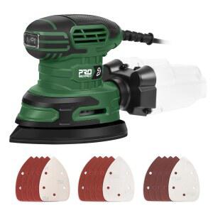 프로스토머 디테일 샌더, 13,000RPM 마우스 1.6A 전기 팜 샌더스, 15Pcs 샌페이퍼 포함, 좁은 공간 샌딩, 연마, 홈 데코레이션의 목공 작업을 위한 먼지 수집 상자