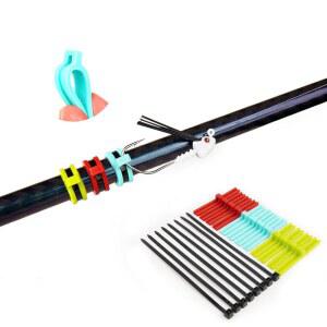 범용 낚시 바늘 보관기 - 모든 낚싯대용 실리콘 고정 홀더(바다까지 초경량), 나일론 지퍼 타이가 있는 12팩