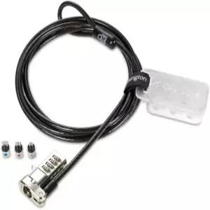켄싱턴 유니버설 3-in-1 조합 노트북 잠금 컴퓨터 케이블 - 리셋 가능한 버전 (K62316WW) 블랙