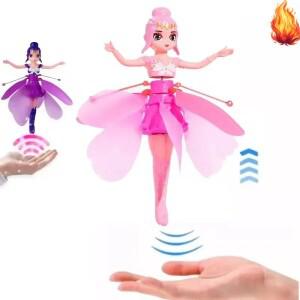 회전하는 발광 공주 헬리콥터 인형 춤추는 비행기 제스처 감지 장난감 크리스마스 선물 휴일